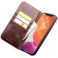 Qialino Classic iPhone 12/12 Pro Wallet Leren Hoesje - Bruin