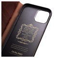 Qialino Classic iPhone 12/12 Pro Wallet Leren Hoesje - Bruin