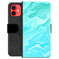 iPhone 12 mini Premium Wallet Case - Blauw Marmer