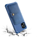 iPhone 12 Mini TPU Hoesje met Kaarthouder - Blauw