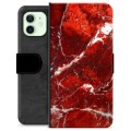 iPhone 12 Premium Wallet Case - Rood Marmer
