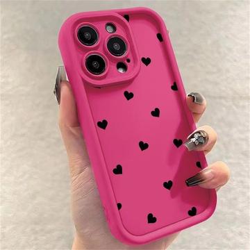 iPhone 12 Pro Hartpatroon Schokbestendig TPU Hoesje met Opstaande Randen - Hot Pink