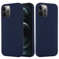 iPhone 12/12 Pro Liquid Siliconen Hoesje - MagSafe Compatibel (Geopende verpakking - Bulk) - Donkerblauw