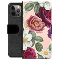 iPhone 12 Pro Max Premium Portemonnee Hoesje - Romantische Bloemen