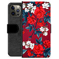 iPhone 12 Pro Max Premium Wallet Hoesje - Vintage Bloemen