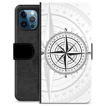 iPhone 12 Pro Premium Portemonnee Hoesje - Kompas