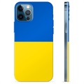 iPhone 12 Pro TPU Hoesje Oekraïense Vlag - Geel en Lichtblauw