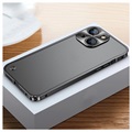 iPhone 13 Mini metalen bumper met achterkant van gehard glas - zwart