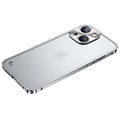 iPhone 13 Mini metalen bumper met achterkant van gehard glas - zilver