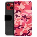 iPhone 13 Mini Premium Portemonnee Hoesje - Roze Camouflage