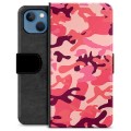 iPhone 13 Premium Wallet Case - Roze Camouflage