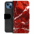 iPhone 13 Premium Wallet Case - Rood Marmer