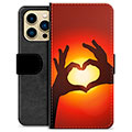 iPhone 13 Pro Max Premium Portemonnee Hoesje - Hart Silhouet