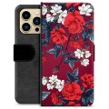 iPhone 13 Pro Max Premium Wallet Hoesje - Vintage Bloemen