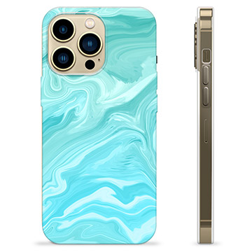 iPhone 13 Pro Max TPU Hoesje - Blauw Marmer