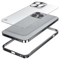 iPhone 13 Pro metalen bumper met achterkant van gehard glas - zwart