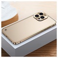 iPhone 13 Pro metalen bumper met achterkant van gehard glas - goud