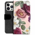 iPhone 13 Pro Premium Wallet Case - Romantische Bloemen