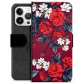 iPhone 13 Pro Premium Wallet Hoesje - Vintage Bloemen