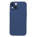 iPhone 13 Siliconenhoes met camerabeveiliging - MagSafe compatibel - Donkerblauw