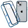 iPhone 14 Magnetisch Hoesje met Gehard Glas - Blauw