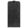 iPhone 14 Max Verticale Flip Case met Kaartsleuf - Zwart