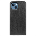 iPhone 14 Max Verticale Flip Case met Kaartsleuf - Zwart