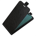 iPhone 14 Max Verticale Flip Case met Kaartsleuf - Zwart