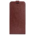 iPhone 14 Max Verticale Flip Case met Kaartsleuf - Bruin