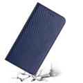iPhone 14 Max Wallet Case - Koolstofvezel - Blauw