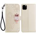 iPhone 14 Pro Max Uil Strass Portemonnee Hoesje