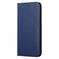 iPhone 14 Pro Max Portemonnee Hoesje - Koolstofvezel - Blauw