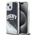 iPhone 15 DKNY Liquid Glitter Arch Logo Case