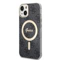iPhone 15 Guess IML 4G hoesje - MagSafe-compatibel - Zwart