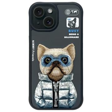 iPhone 15 Nimmy Friends Cool&Cute 2.0 Hond Hoesje - Zwart
