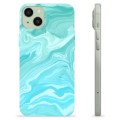 iPhone 15 Plus TPU Case - Blauw Marmer