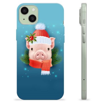iPhone 15 Plus TPU-hoesje - Winter Piggy