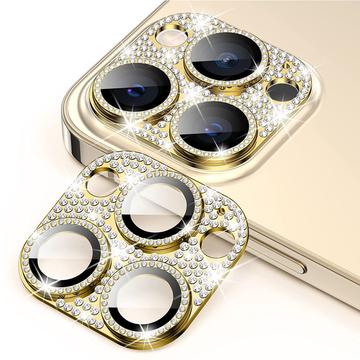 iPhone 15 Pro/15 Pro Max Hat Prince Glitter Camera Lens Beschermer - Goud