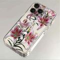 iPhone 15 Pro Bloemenpatroon TPU Hoesje - Roze Lelie