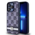 iPhone 15 Pro Max DKNY Geruit Patroon en Streep Hoesje - Blauw