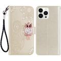 iPhone 15 Pro Max Uil Strass Portemonnee Hoesje