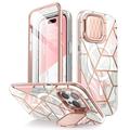 iPhone 15 Pro Max Supcase Cosmo Mag Hybrid Case - Roze marmer