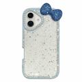 iPhone 16 Strik & Strass Epoxy Hoesje - Blauw