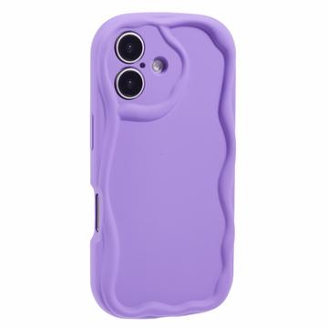 iPhone 16 Candy Color Wavy TPU Hoesje - Paars
