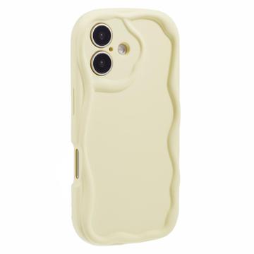 iPhone 16 Candy Color Wavy TPU hoesje - Geel