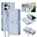 iPhone 16 Dux Ducis Lawa Leren Portemonnee Hoesje met magneet - Baby Blauw
