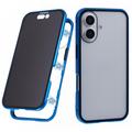 iPhone 16 Magnetisch Hoesje met Gehard Glas - Privacy - Blauw