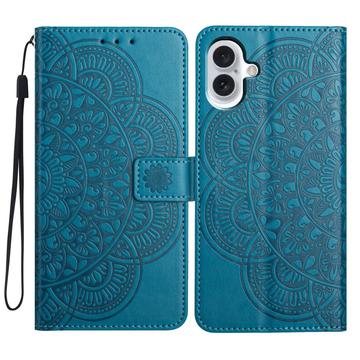 iPhone 16 Mandala Series Portemonnee-hoesje - Blauw