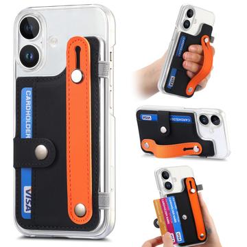 iPhone 16 Plastic Hoesje CY1 - Kaartsleuf, Polsband, Kickstand - Zwart