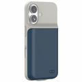 iPhone 16 Plus Back-up Batterij Hoesje - 7000mAh - Donkerblauw / Grijs